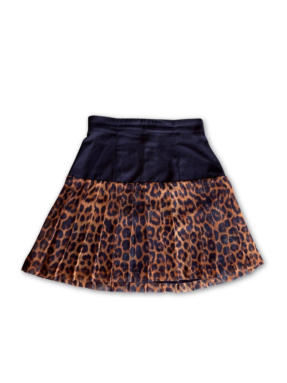 Mirrors Vintage Y2K Leopard Print Pleated Mini Skirt